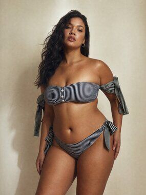 SOLID & STRIPED Black and White Striped Bikini